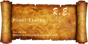 Riedl Etelka névjegykártya